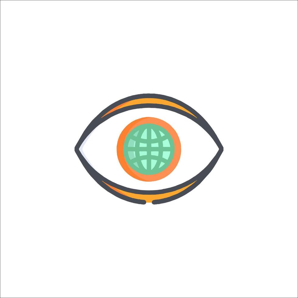 An eye with a globe inside it vector