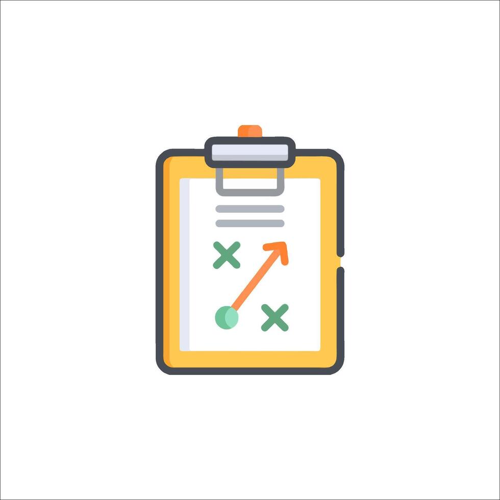 A clipboard with an arrow and a check mark on it vector