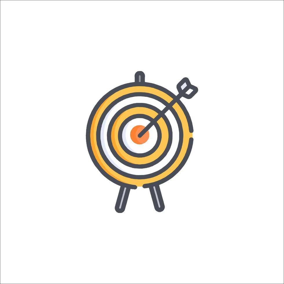 Target icon with arrow and target on white background vector