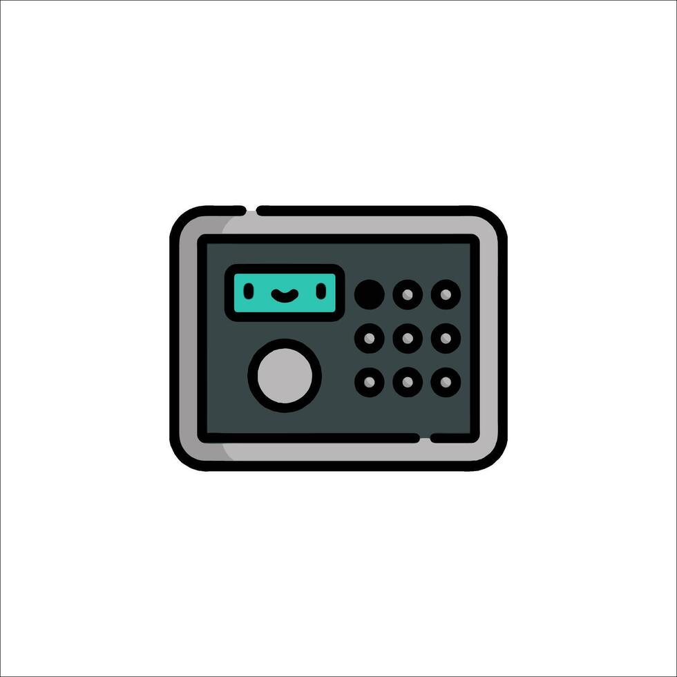 A black and green radio icon on a white background vector