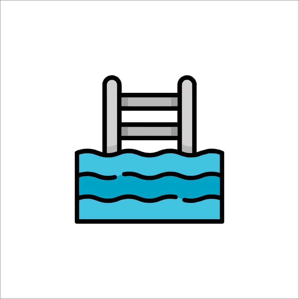 A ladder in the water icon vector
