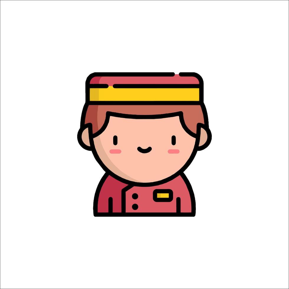 A cartoon character with a hat on his head vector