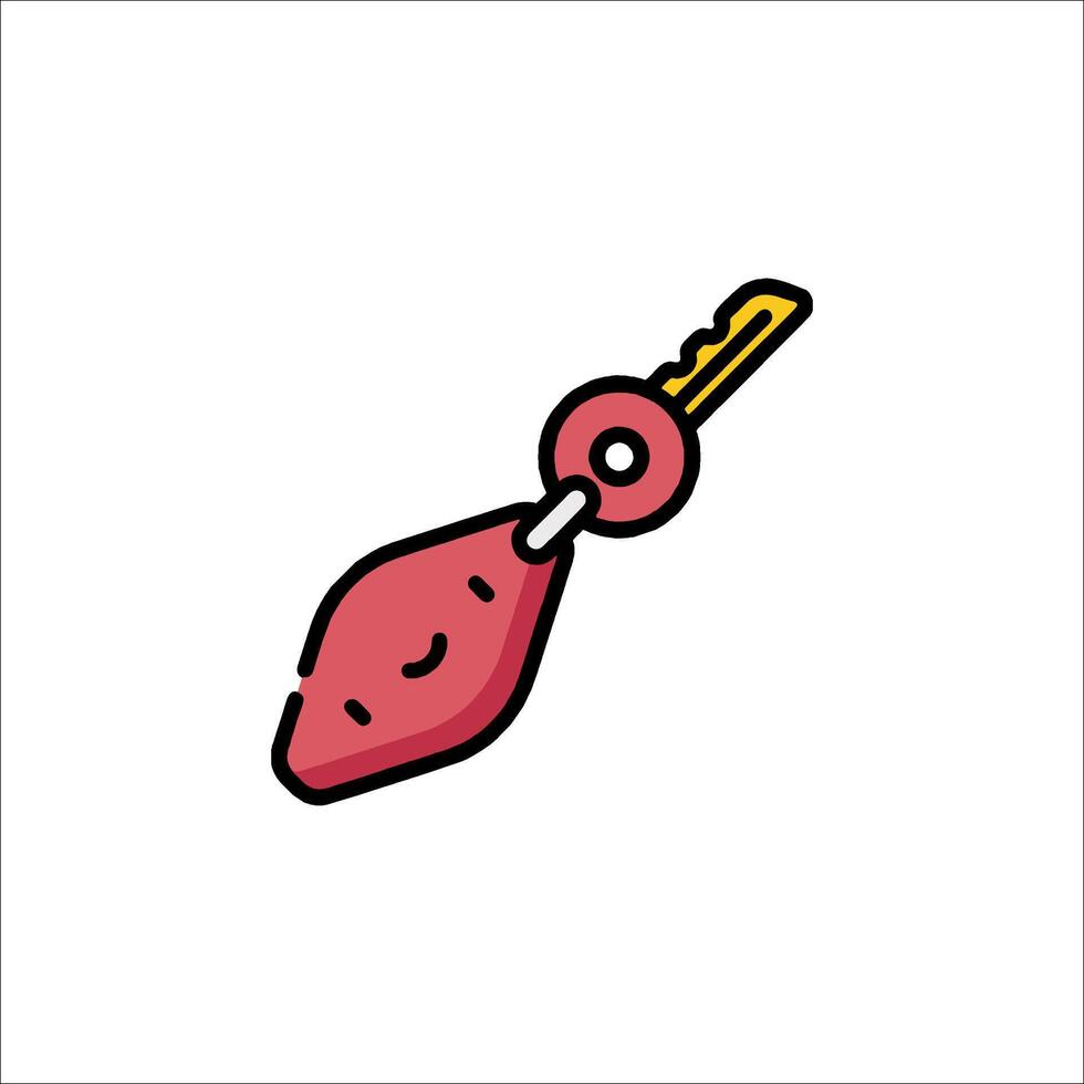 A key with a red heart on it vector