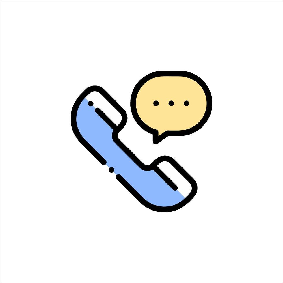 A phone icon with a speech bubble vector
