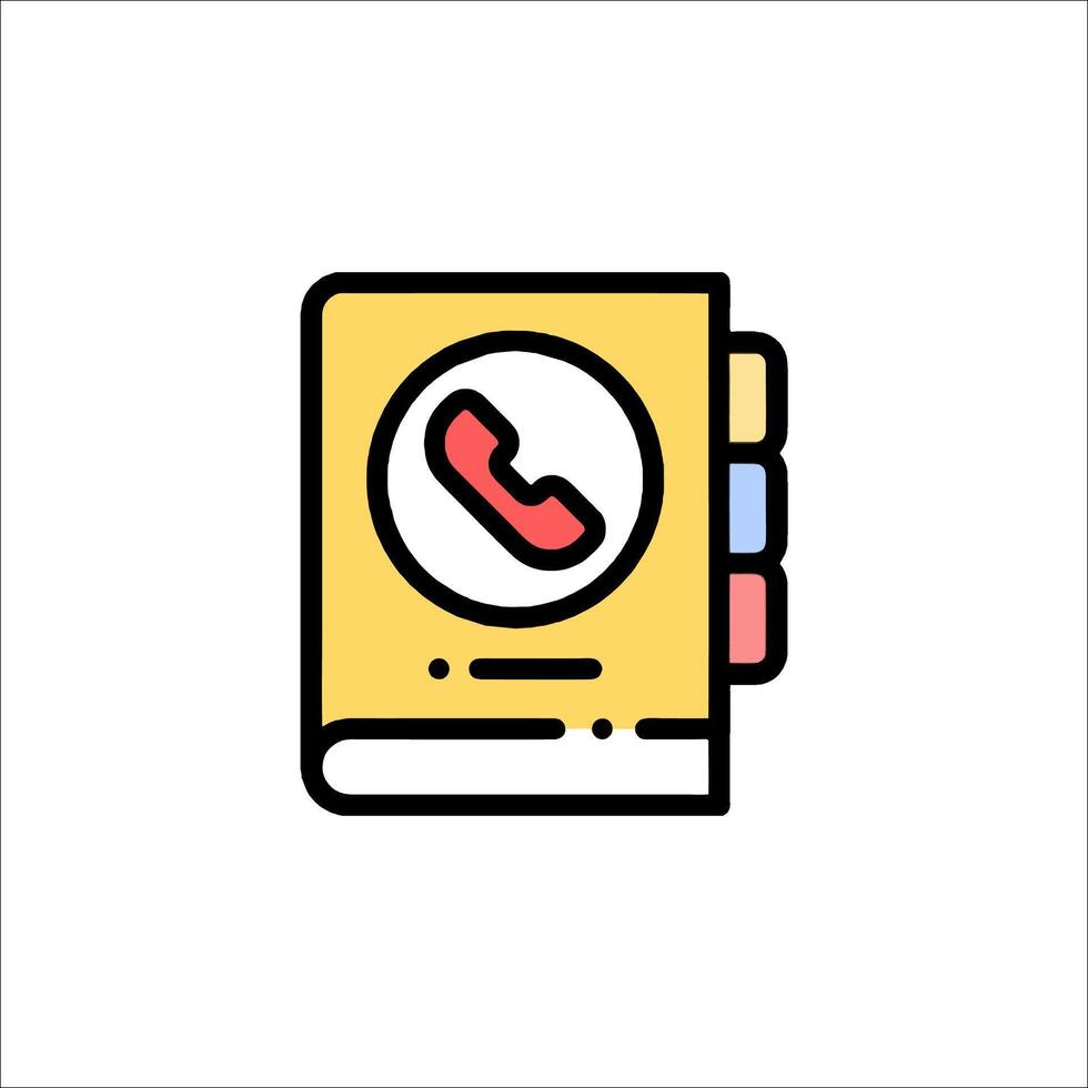 A phone icon on a book vector
