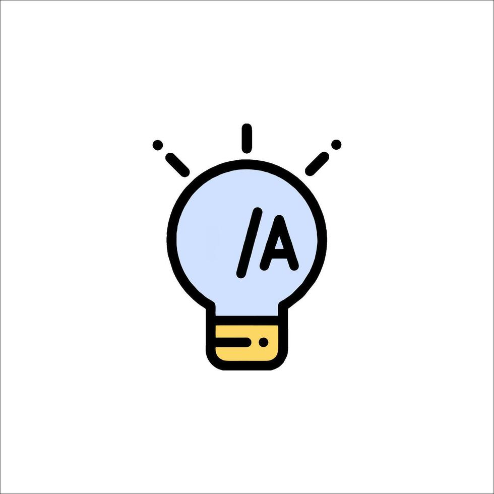 A light bulb with the word a written on it vector