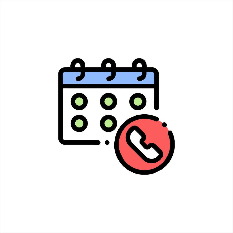 Calendar icon with phone call vector