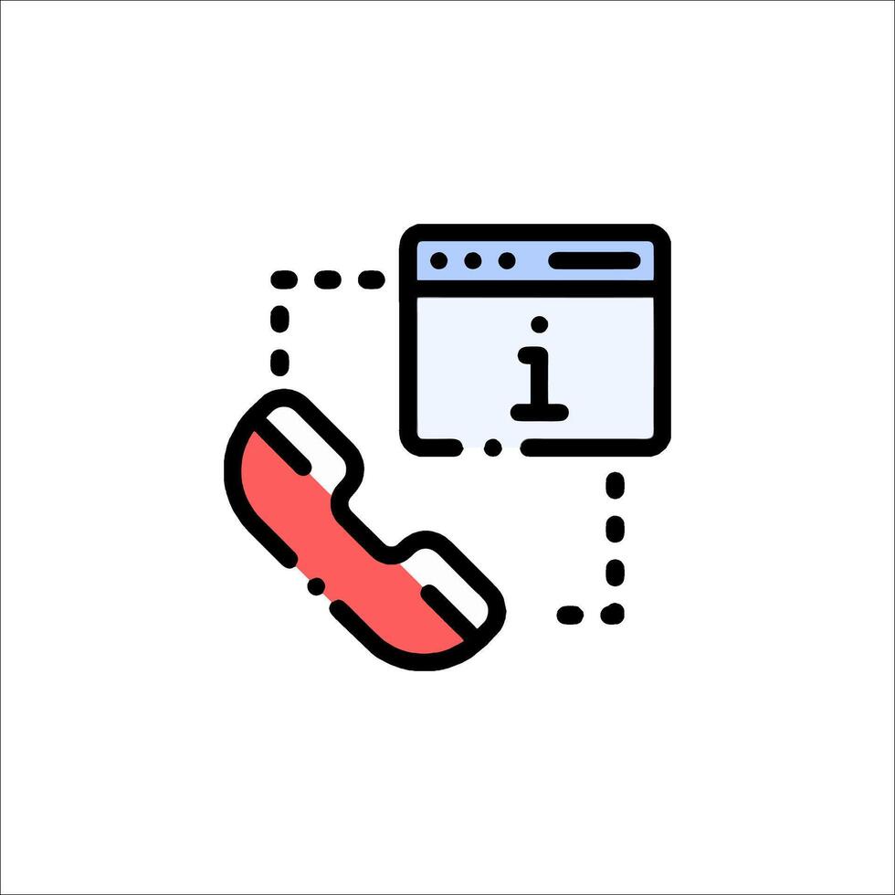 A phone icon with a computer and a phone vector