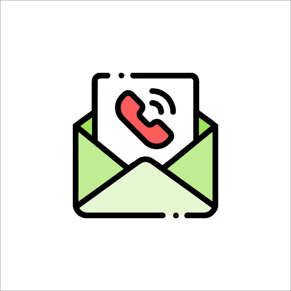A call icon with an envelope and a phone vector