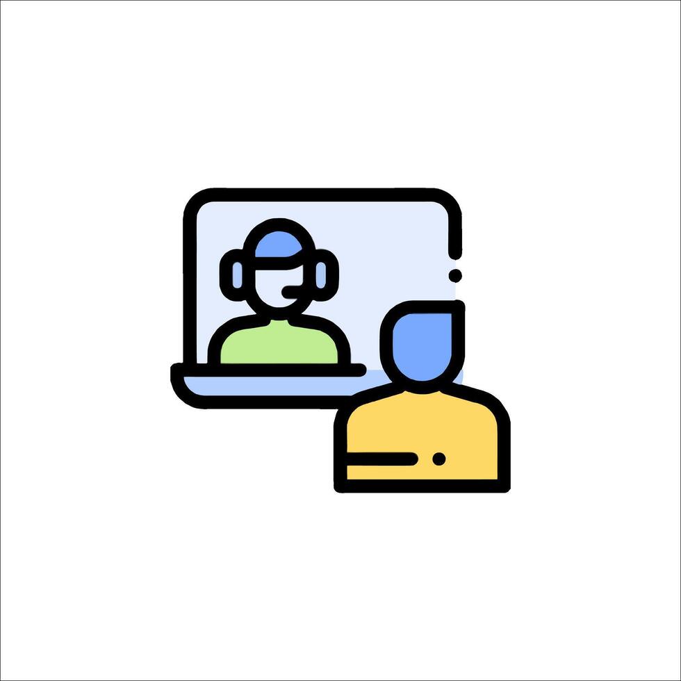 A person sitting in front of a computer screen vector