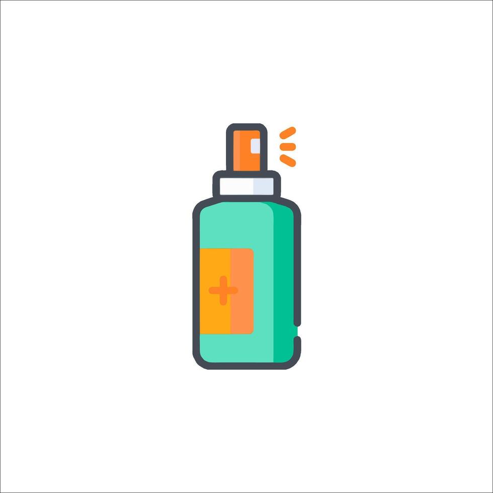 A bottle of hand sanitizer with a green cap vector