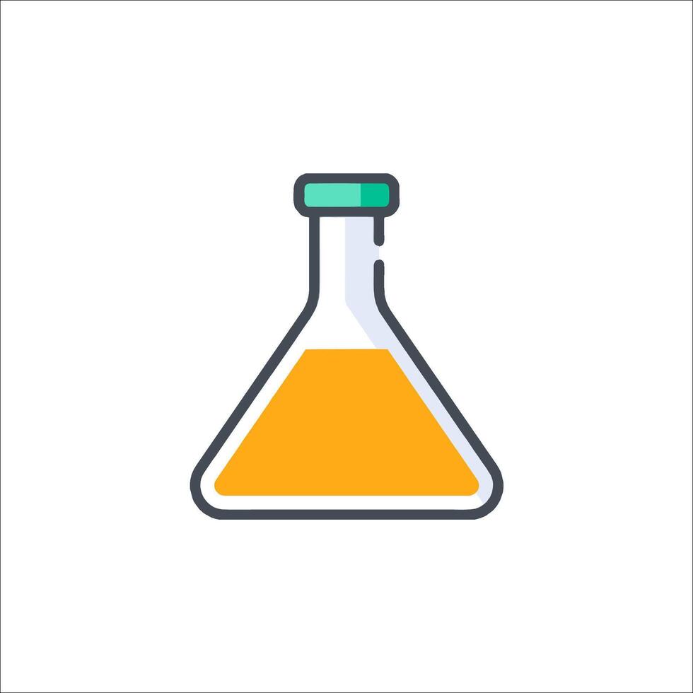 A chemical flask icon on a white background vector