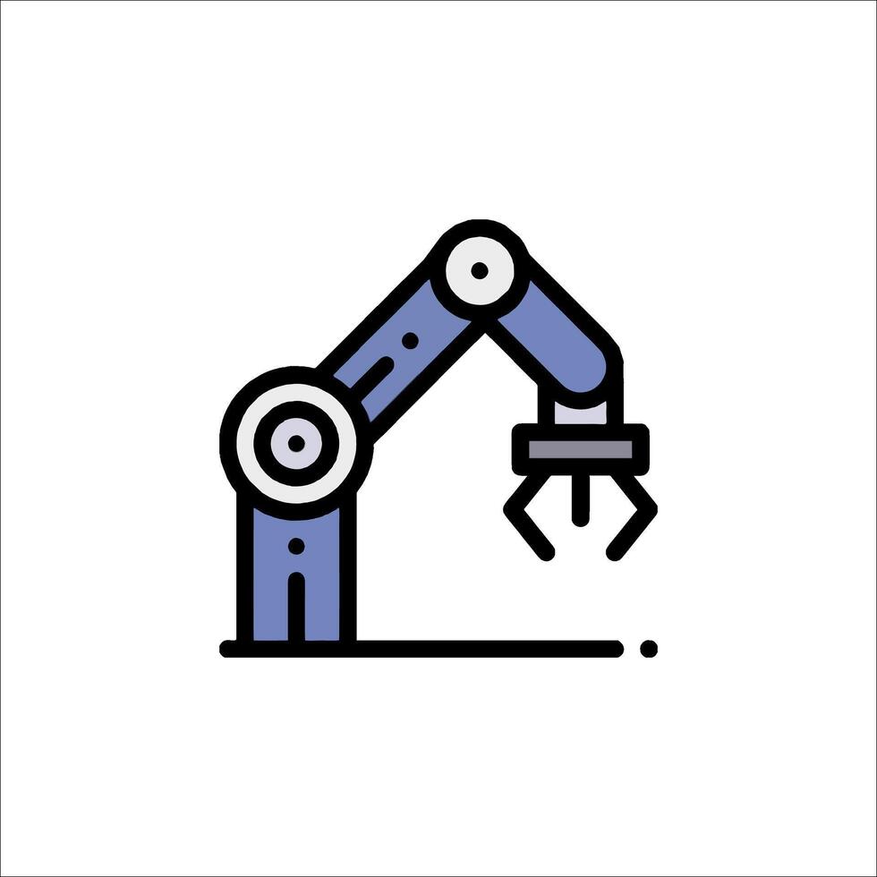A robot arm with a tool on it vector