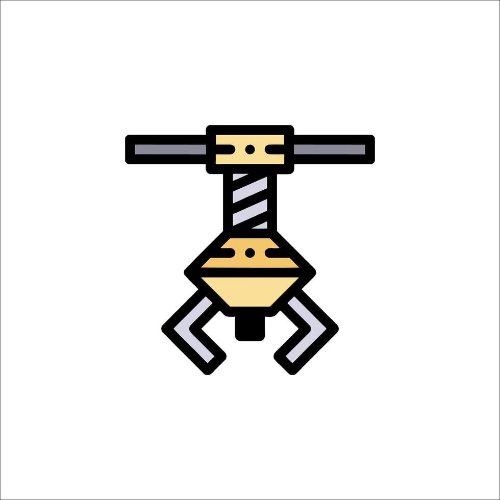 A small robot with a wrench on it vector