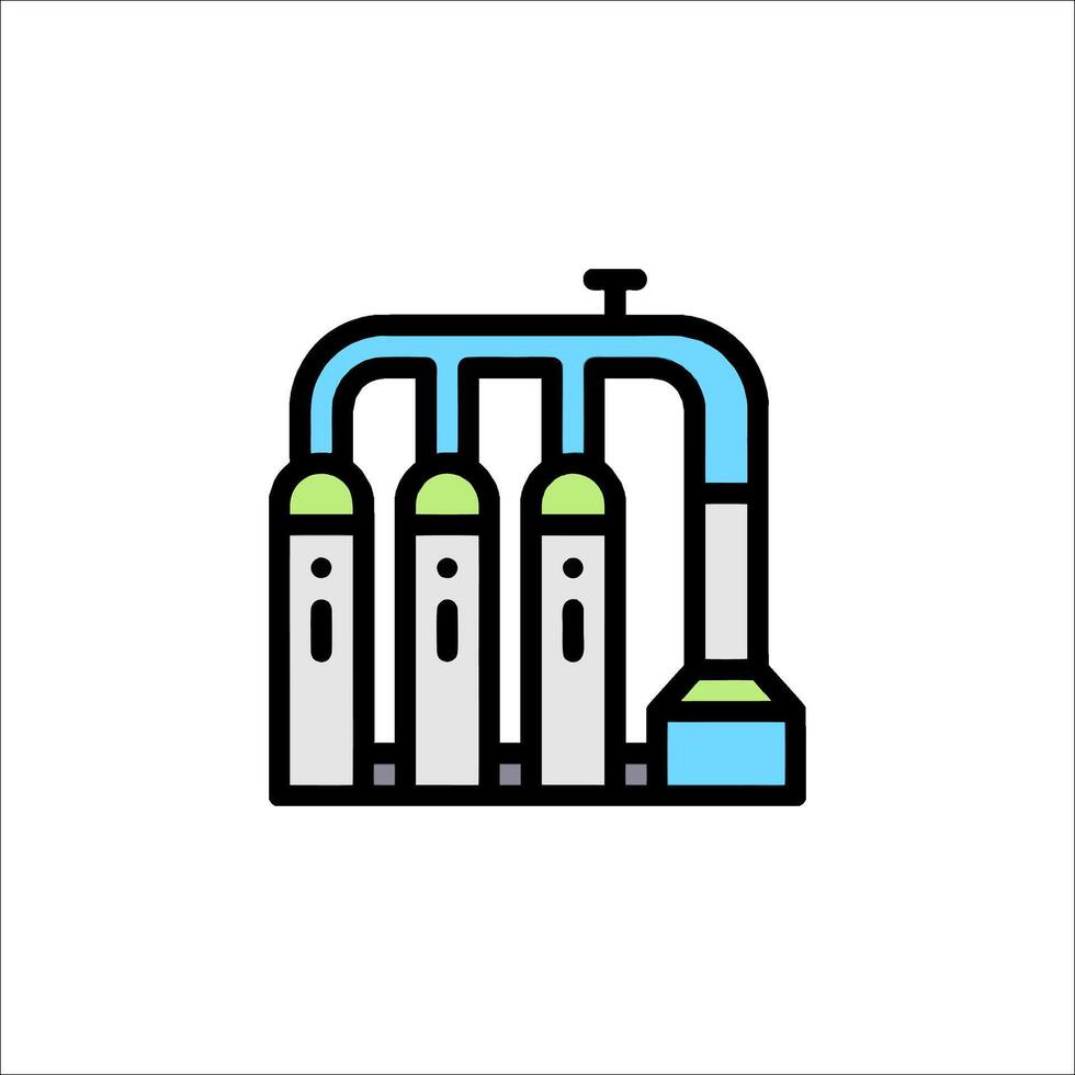 A line icon of a water treatment plant vector