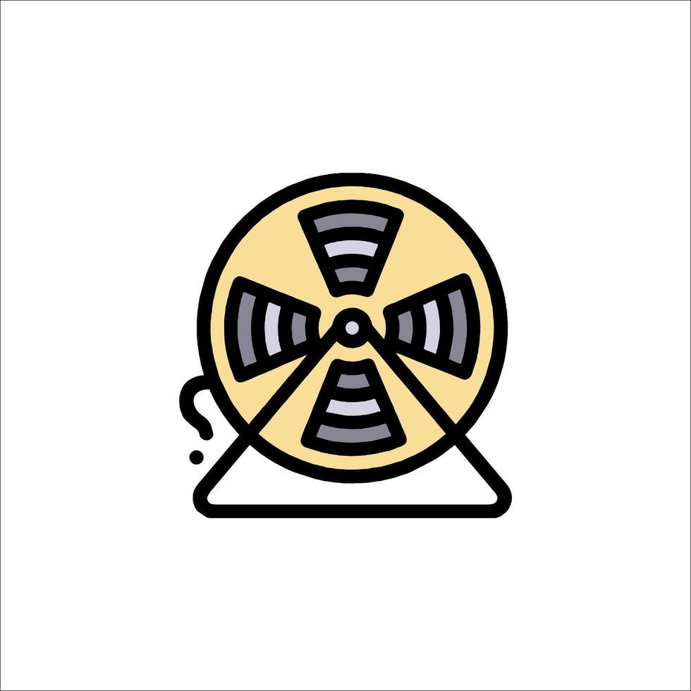 A yellow and black icon of a reel of film vector