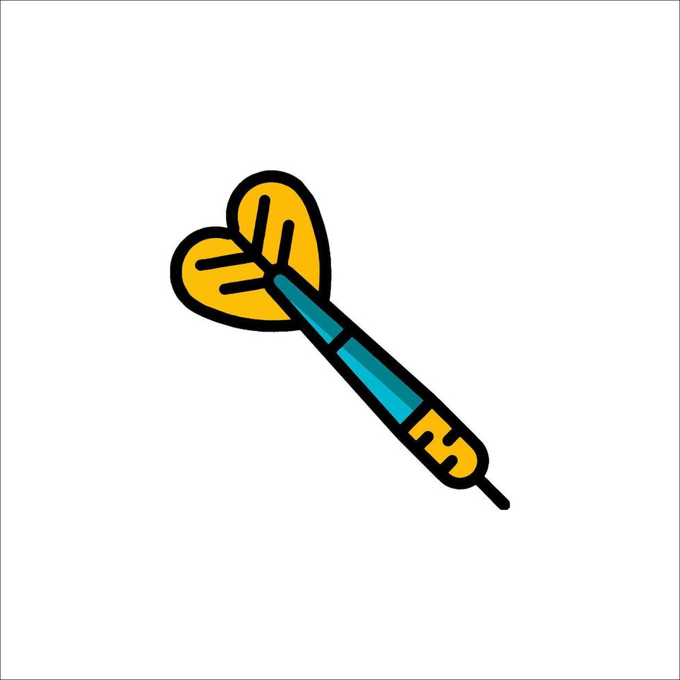 A dart with a heart on it in a line style vector
