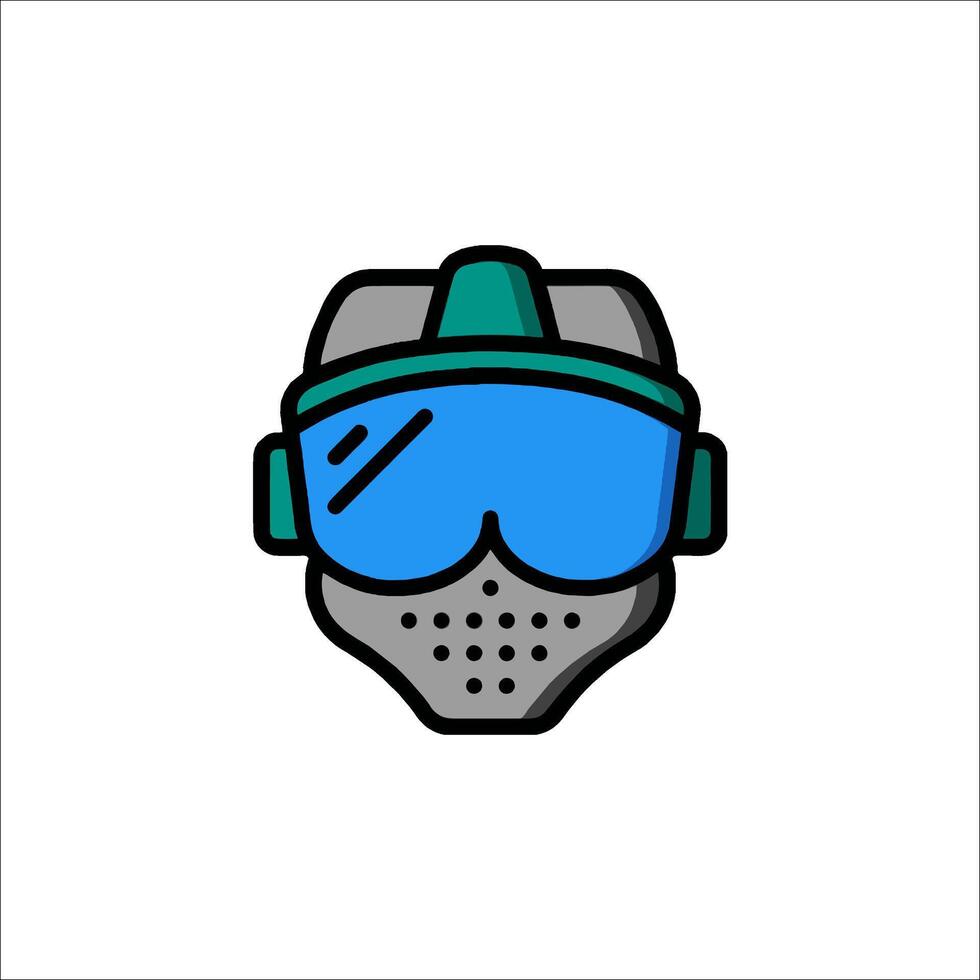 A helmet with goggles on it vector