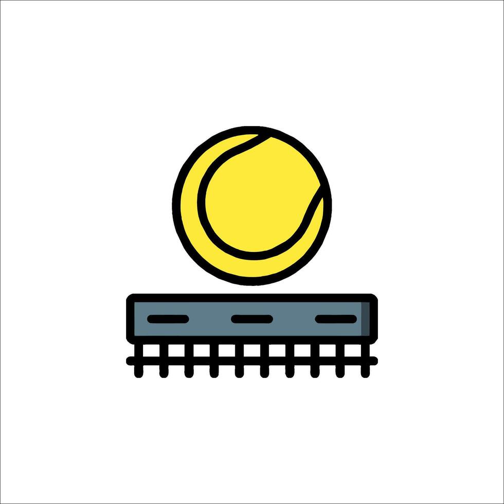 A tennis ball on a computer chip icon vector
