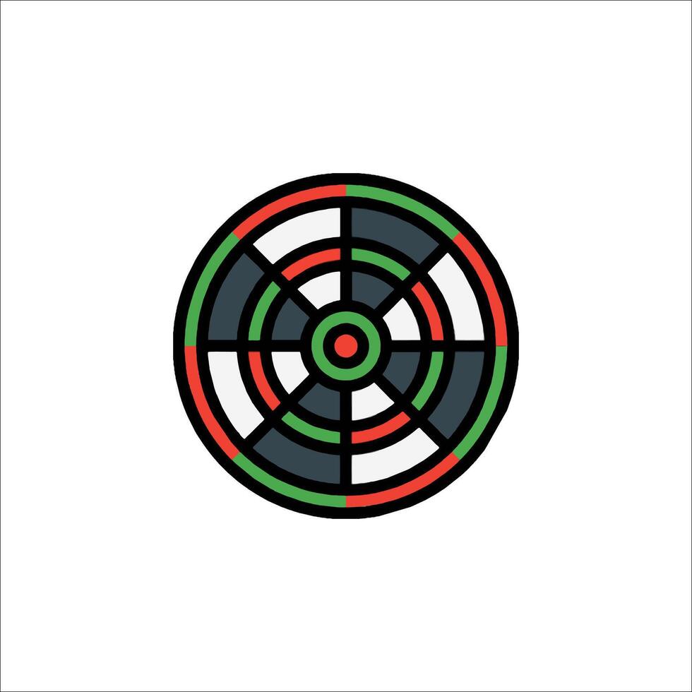 A dartboard with a target in the center vector