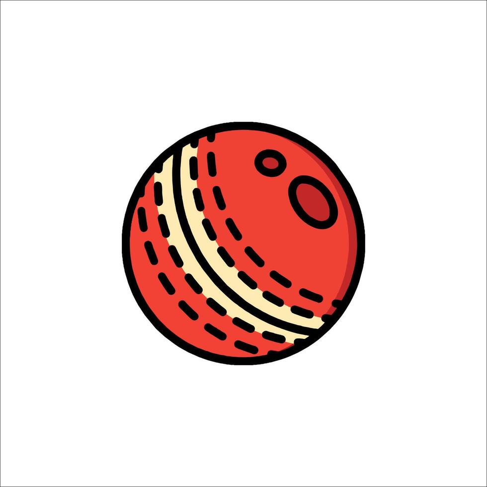 A red cricket ball icon on a white background vector