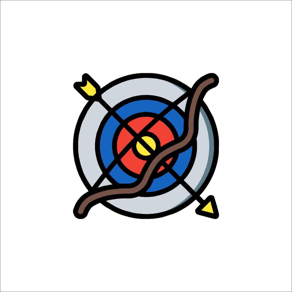 Arrow and target icon in a line style vector