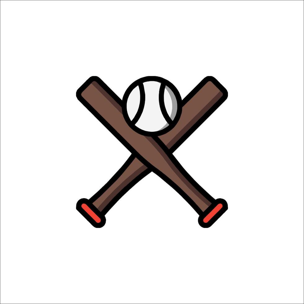 Baseball and bat icon illustration vector