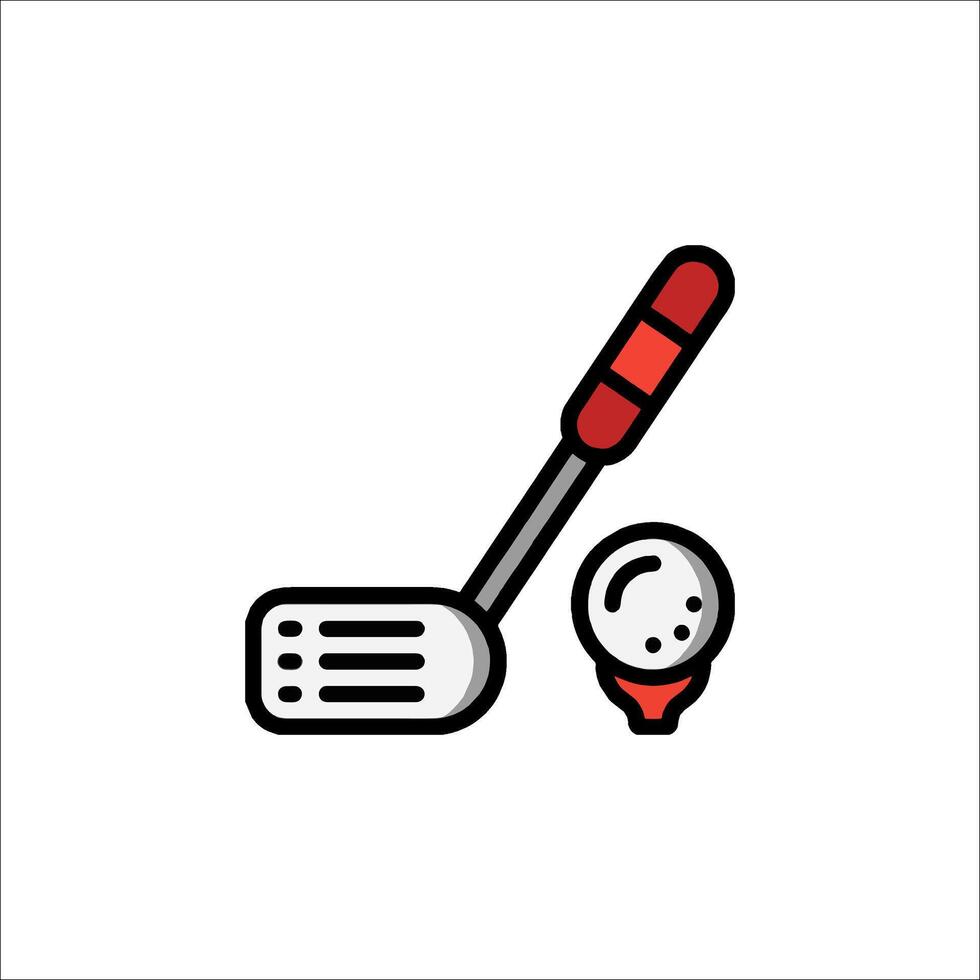 Golf club and ball icon illustration vector