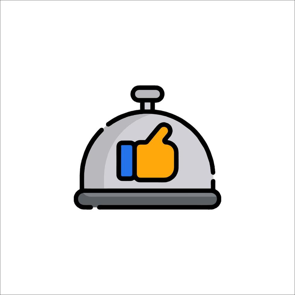 A cloche with a thumb up icon vector