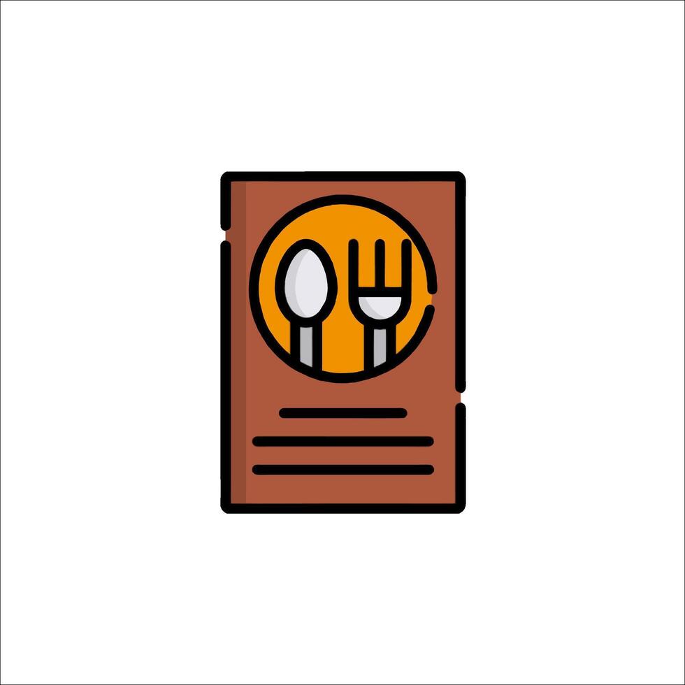 A menu with a fork and spoon icon vector