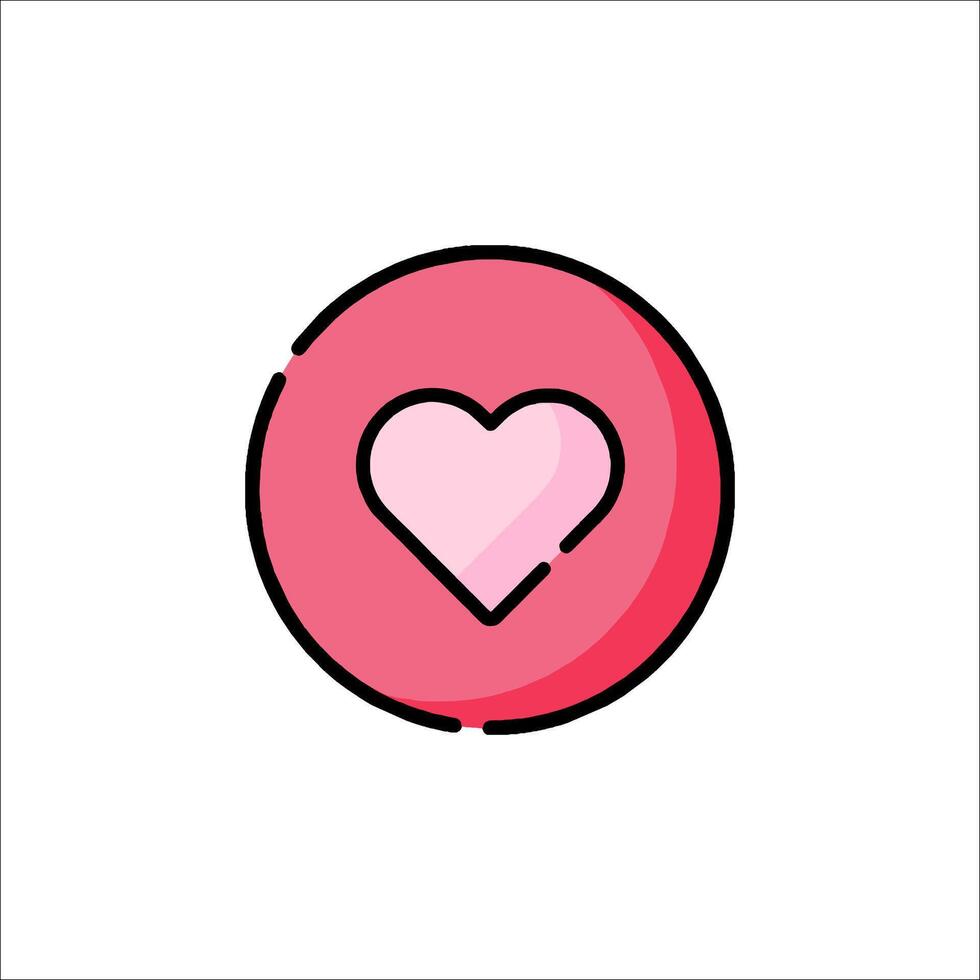 A pink heart icon on a white background vector