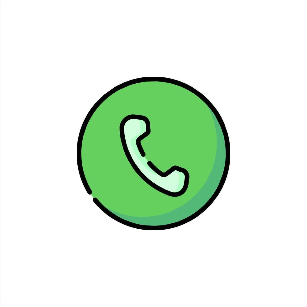 A green phone icon on a white background vector