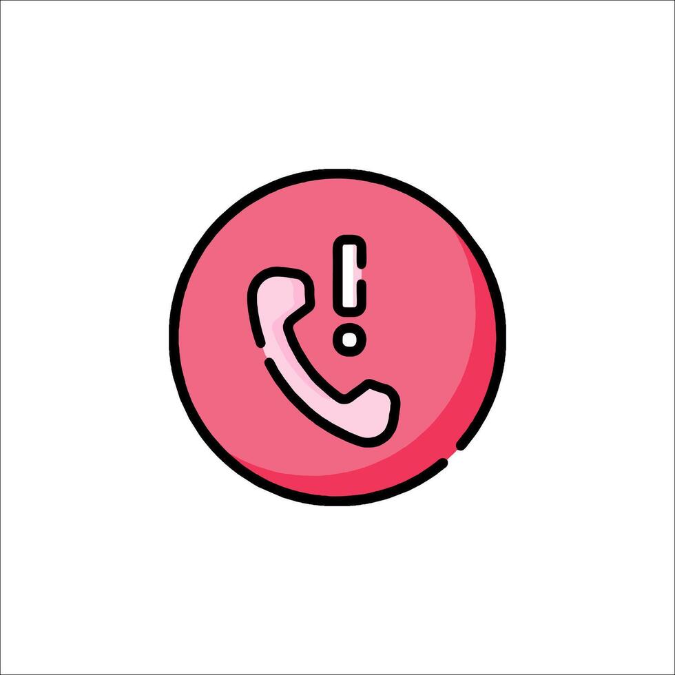 A pink phone icon with a red circle vector
