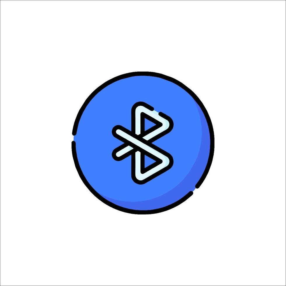 Blue bluetooth icon illustration vector