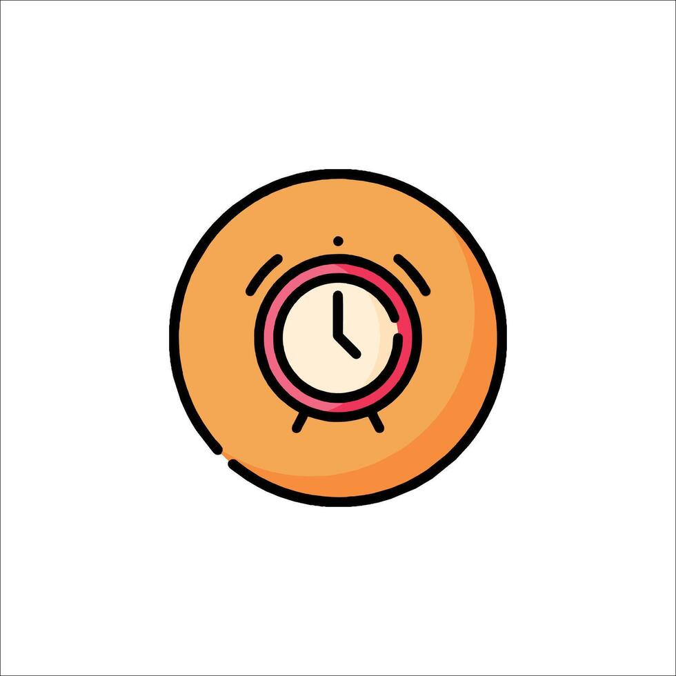 An orange clock icon on a white background vector