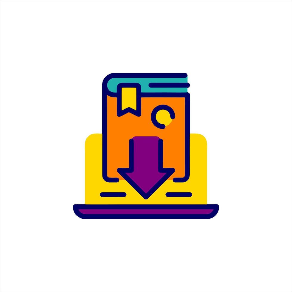 A book with an arrow pointing down on it vector