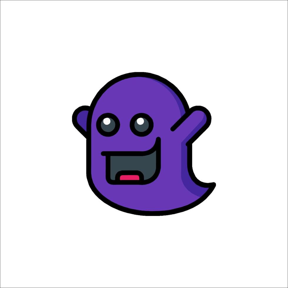 A cartoon purple ghost with a big smile vector