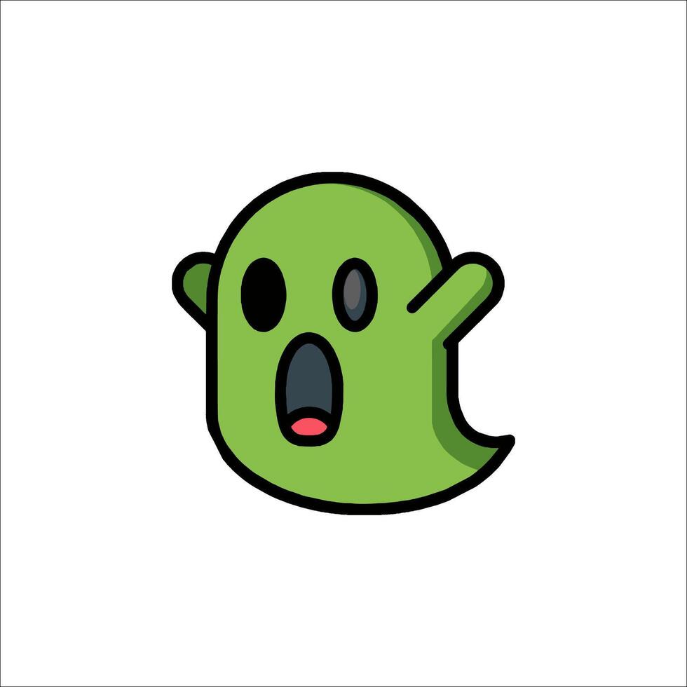 A cartoon ghost with a big mouth and eyes vector