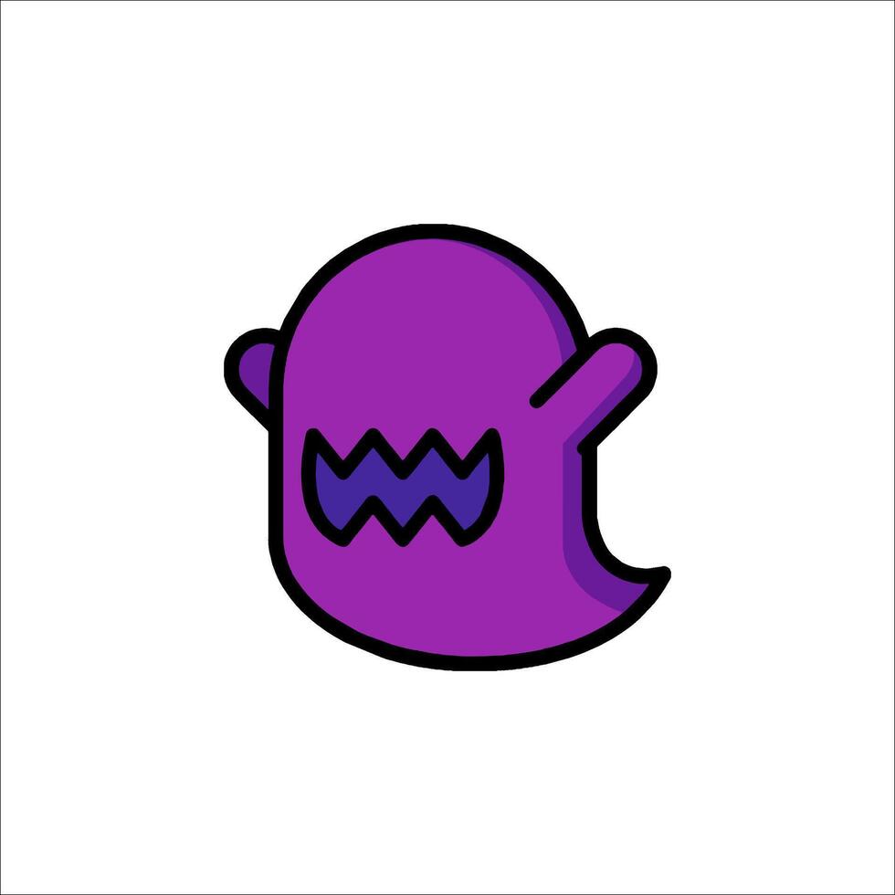 A purple ghost with a big mouth vector