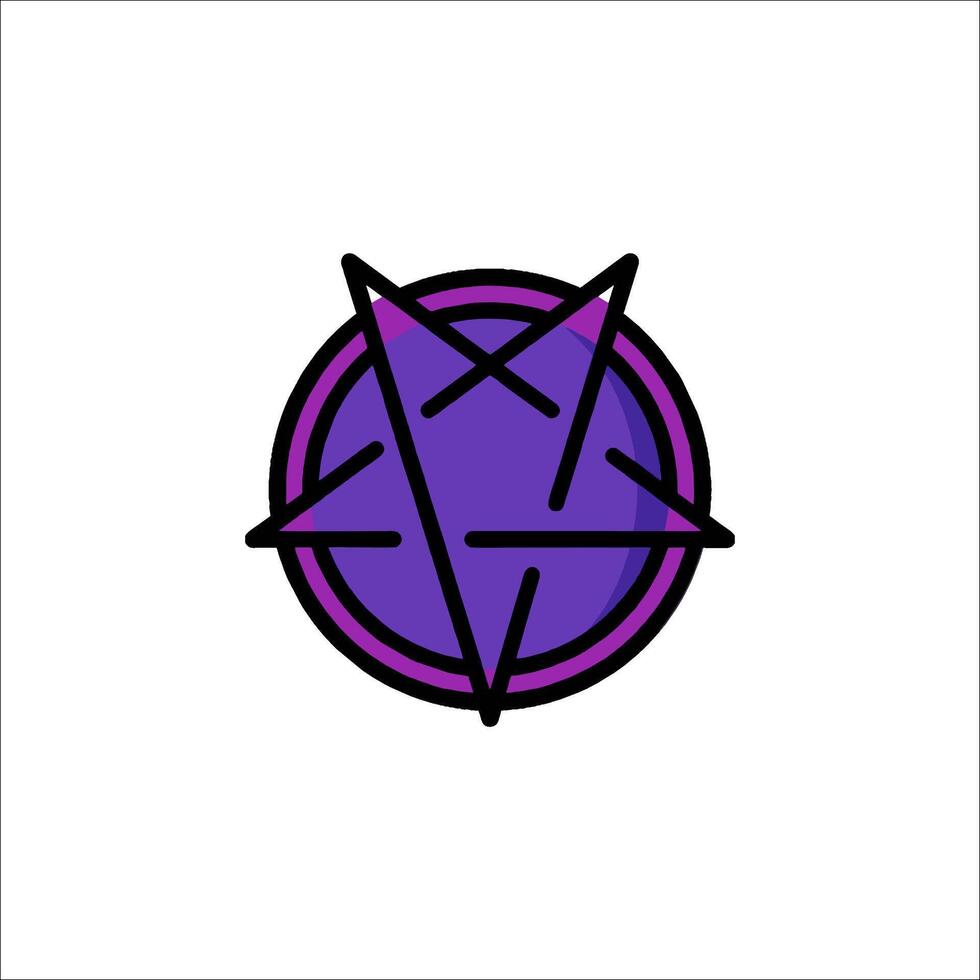 A purple pentagram with a black and purple star in the middle vector
