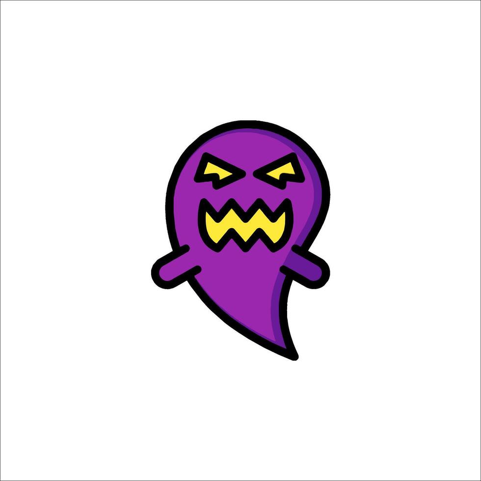 A purple ghost with a yellow face vector