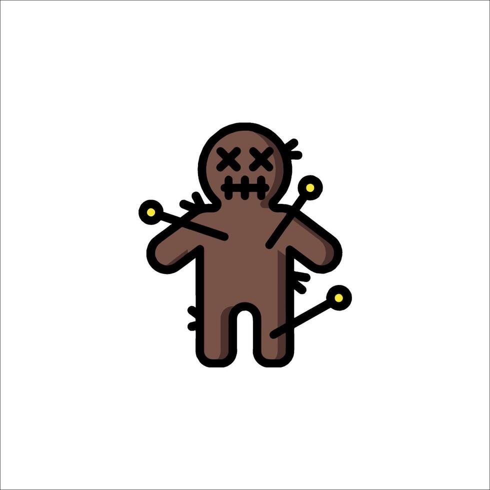 A gingerbread man with pins in his head vector
