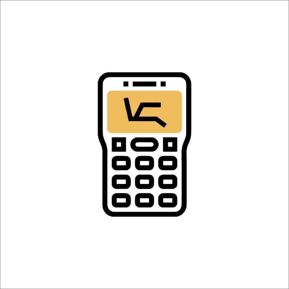 A phone icon with a yellow button on it vector