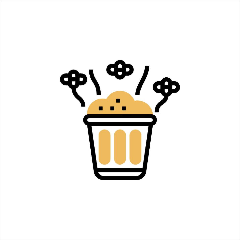 A trash can with food in it vector