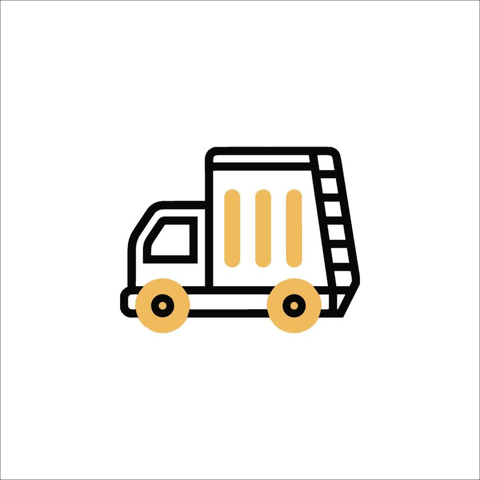 A garbage truck icon on a white background vector