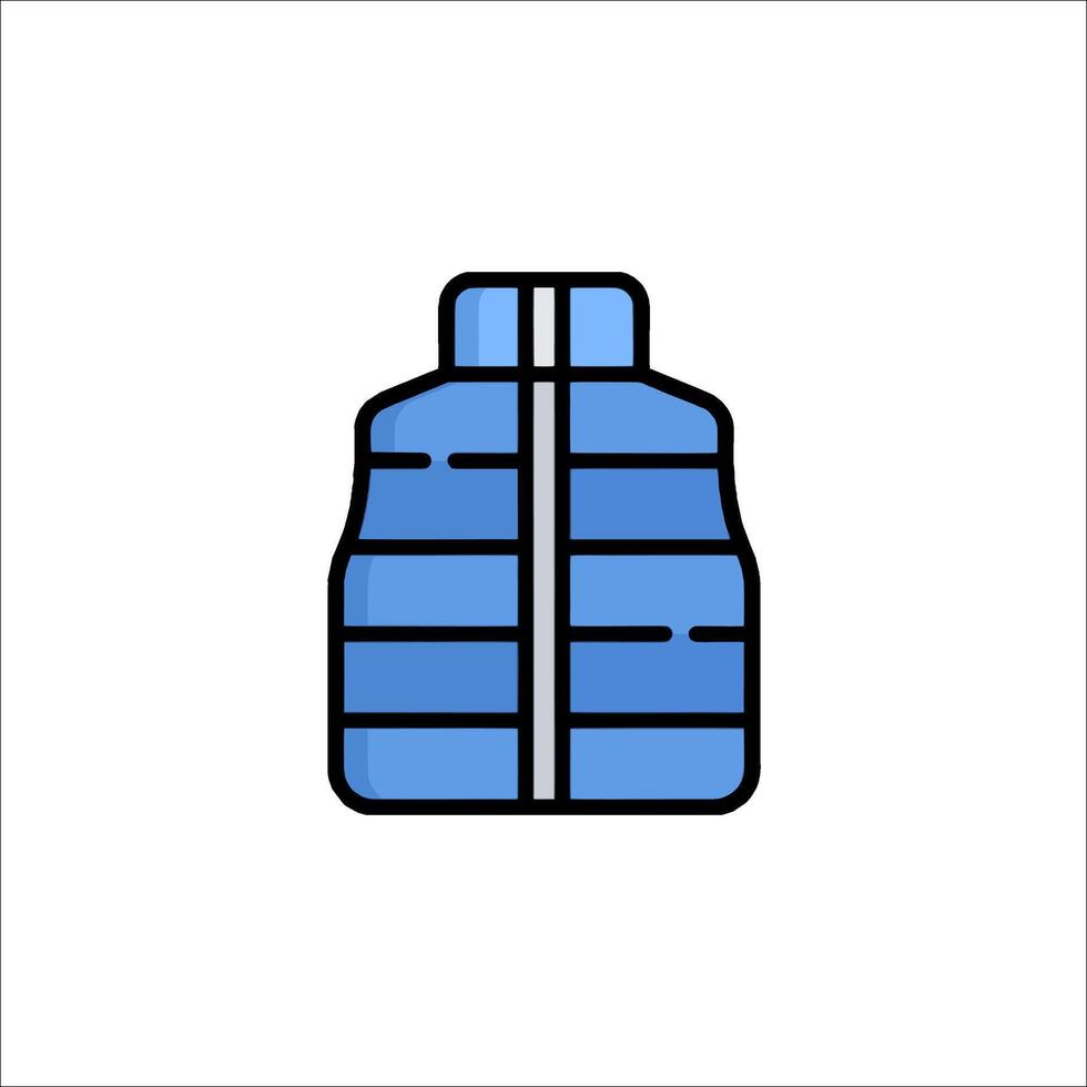 A blue vest with a zipper on the front vector