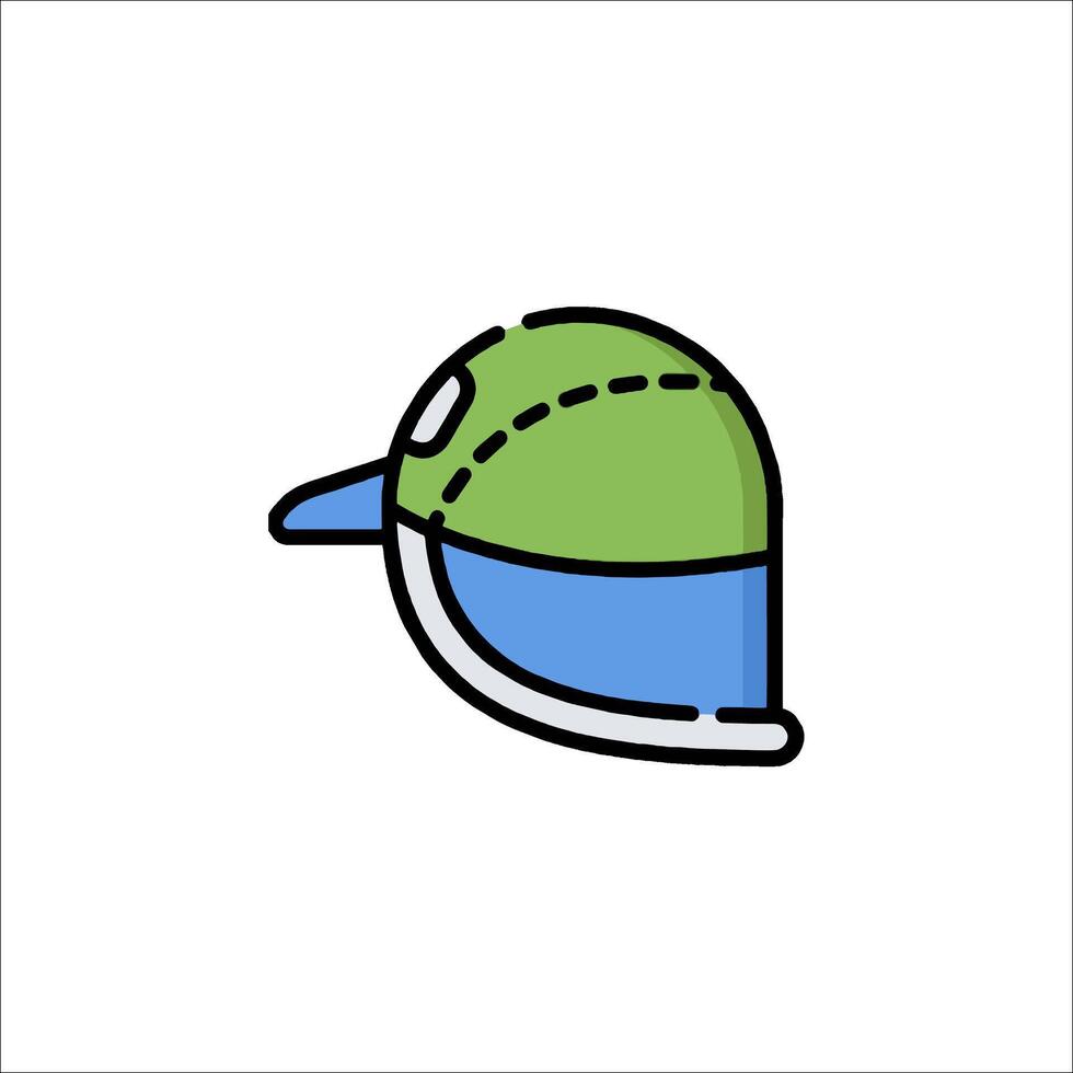 A green and blue hat with a green and blue stripe vector