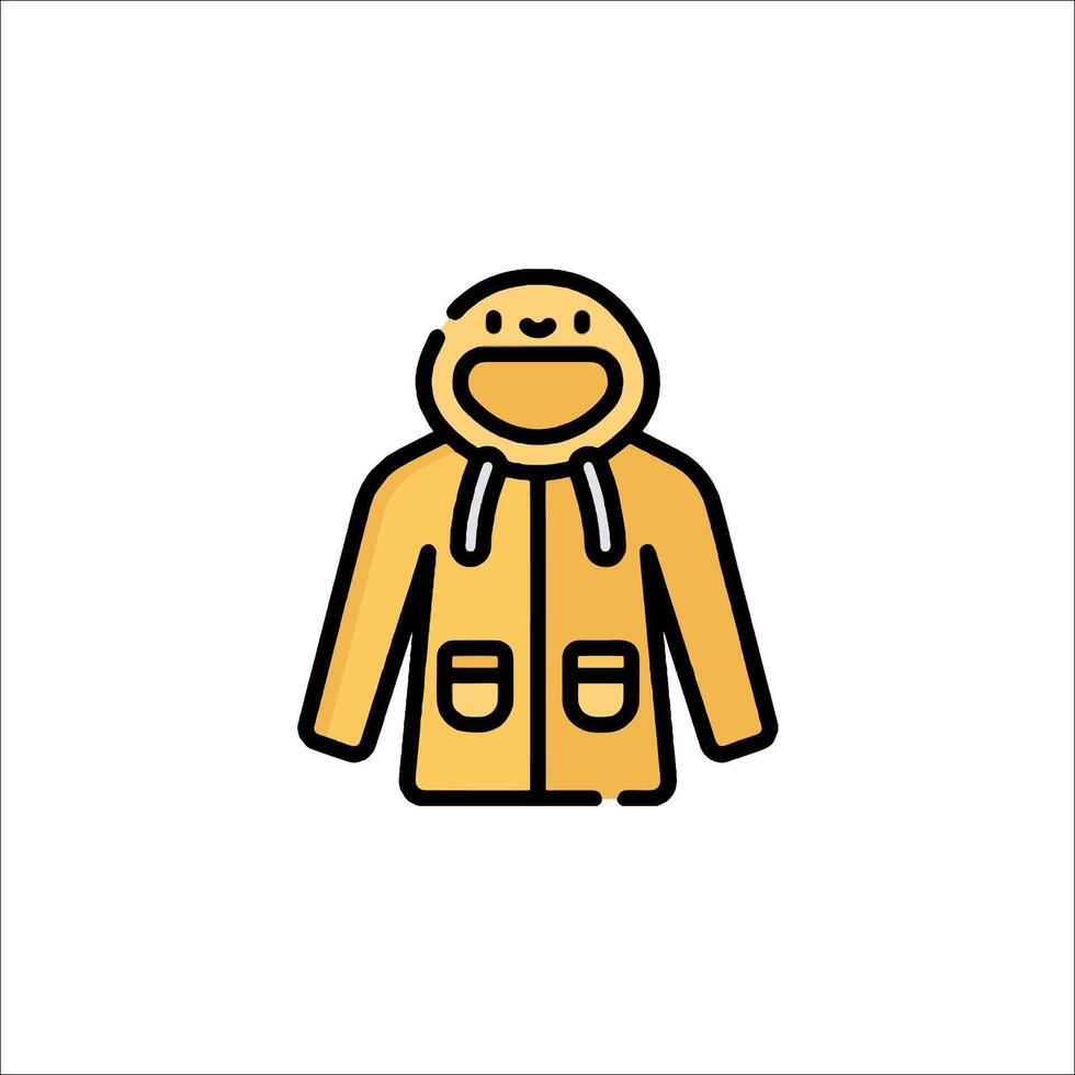 A yellow raincoat with a smiley face on it vector