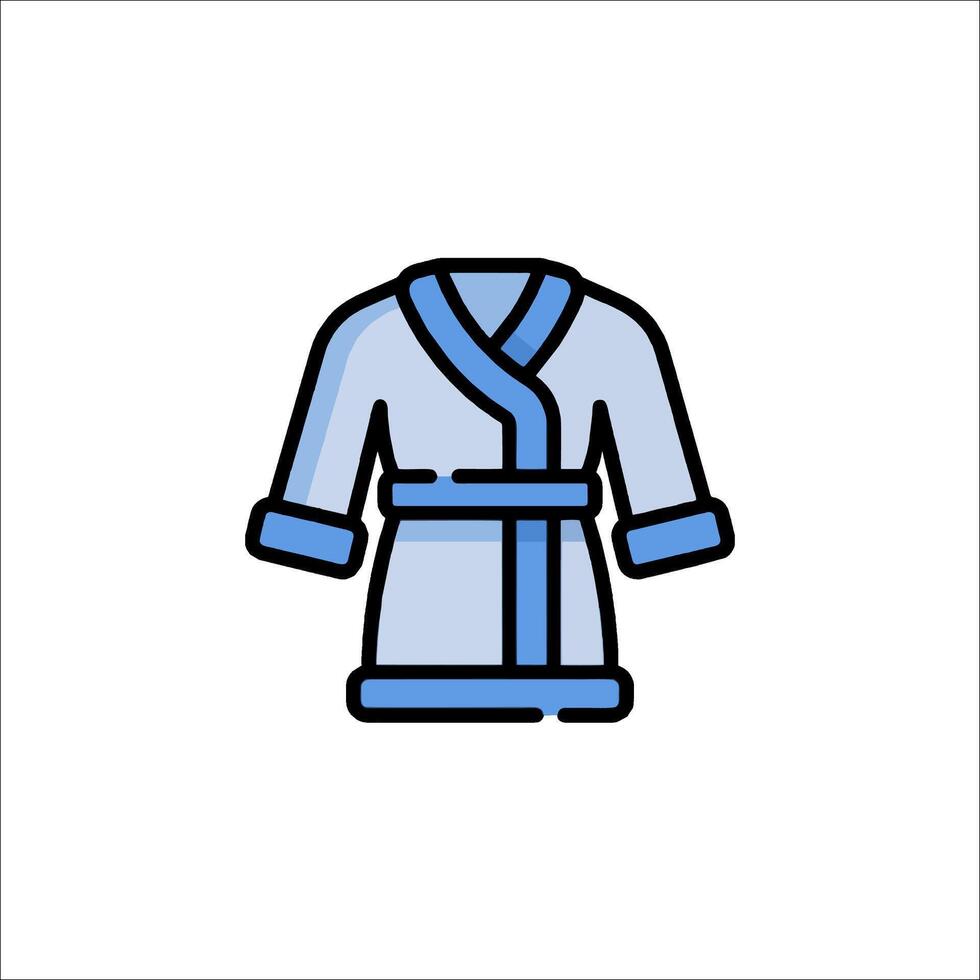 Bathrobe icon, blue and white vector