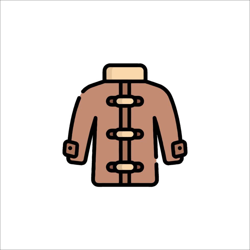 A brown coat icon on a white background vector